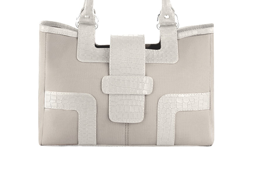 Dress handbag in off white leather - Profile view
